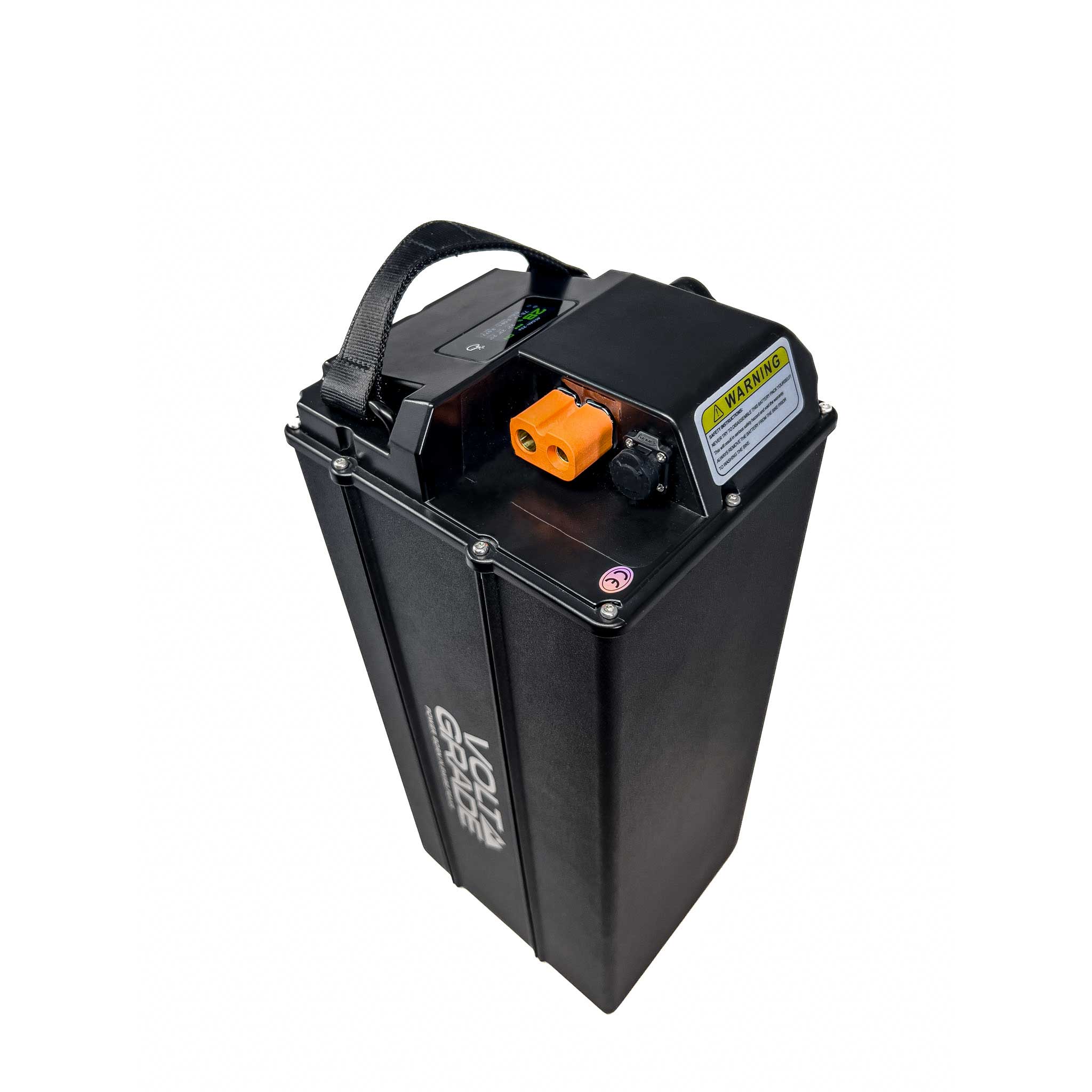 Top angle view of the VoltGrade E-Ride Pro SS 81V 45Ah battery upgrade